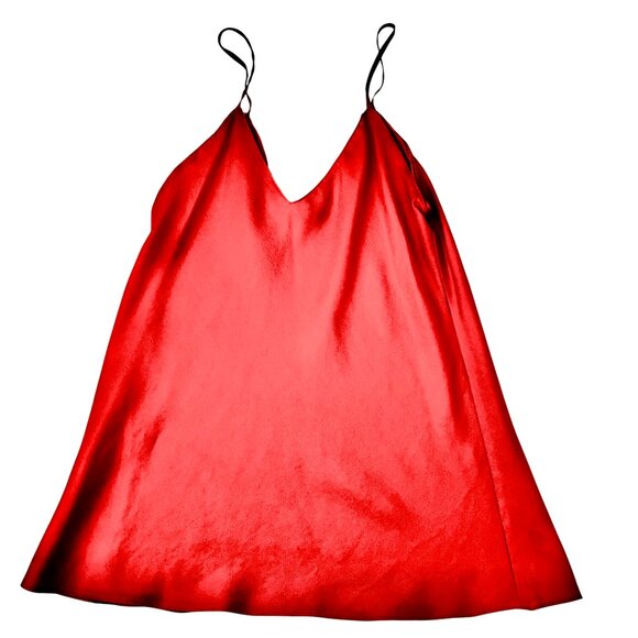 Red 100% Silk Slip Camisole Cami Vintage 80's Hong Kong Womens 10 - Picture 9 of 11